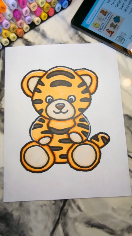 Baby Tiger Stuffy 🐅 

This page is part of "Stuffed Animals Coloring Book" by Cozy Days. New Release on Amazon 📦 

#Cozy