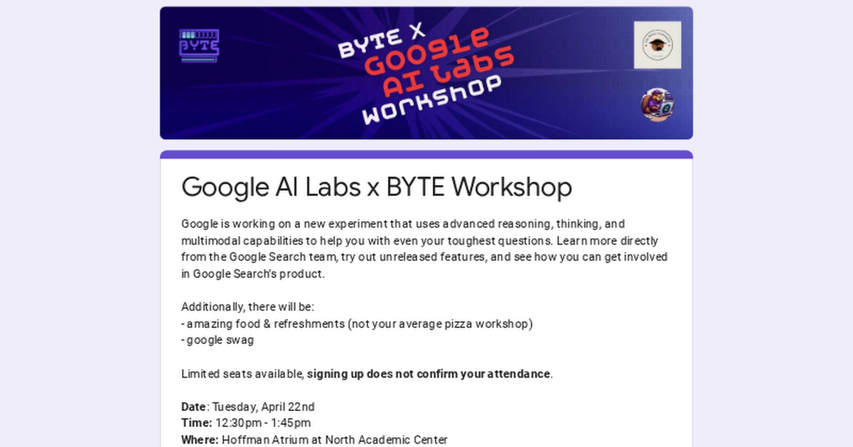 Google AI Labs x BYTE Workshop thumbnail