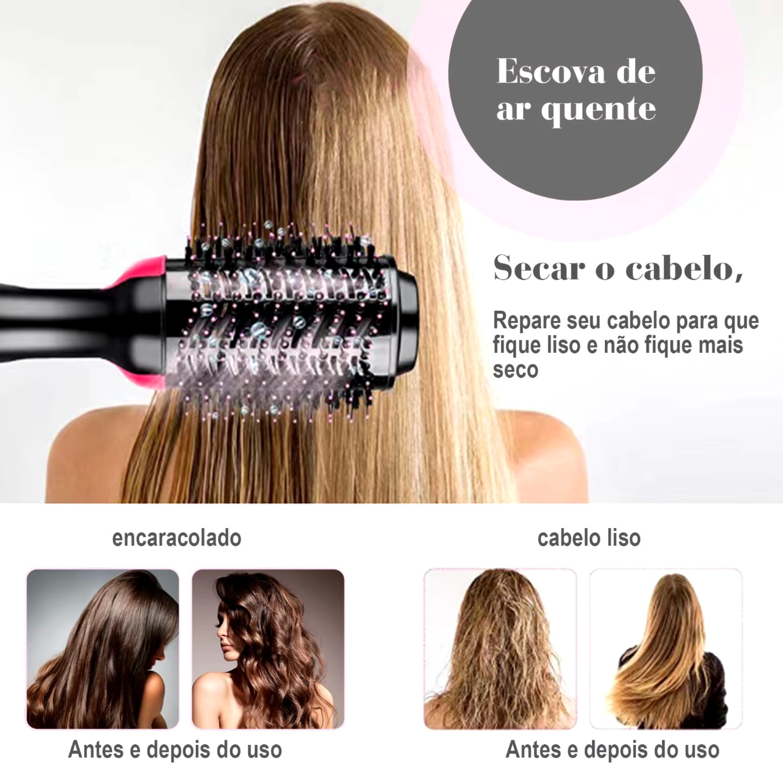 Escova Secadora 3em1  ,Anti Frizz , Seca e Modela thumbnail