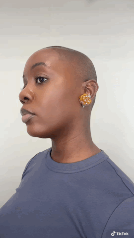 Thyana Orange Beaded Button Earrings thumbnail