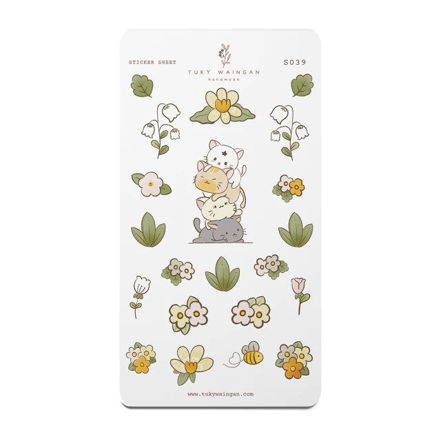 Torre de Travesuras – Pack de 23 Stickers Gatitos Apilados Kawaii por Tuky Waingan!  thumbnail