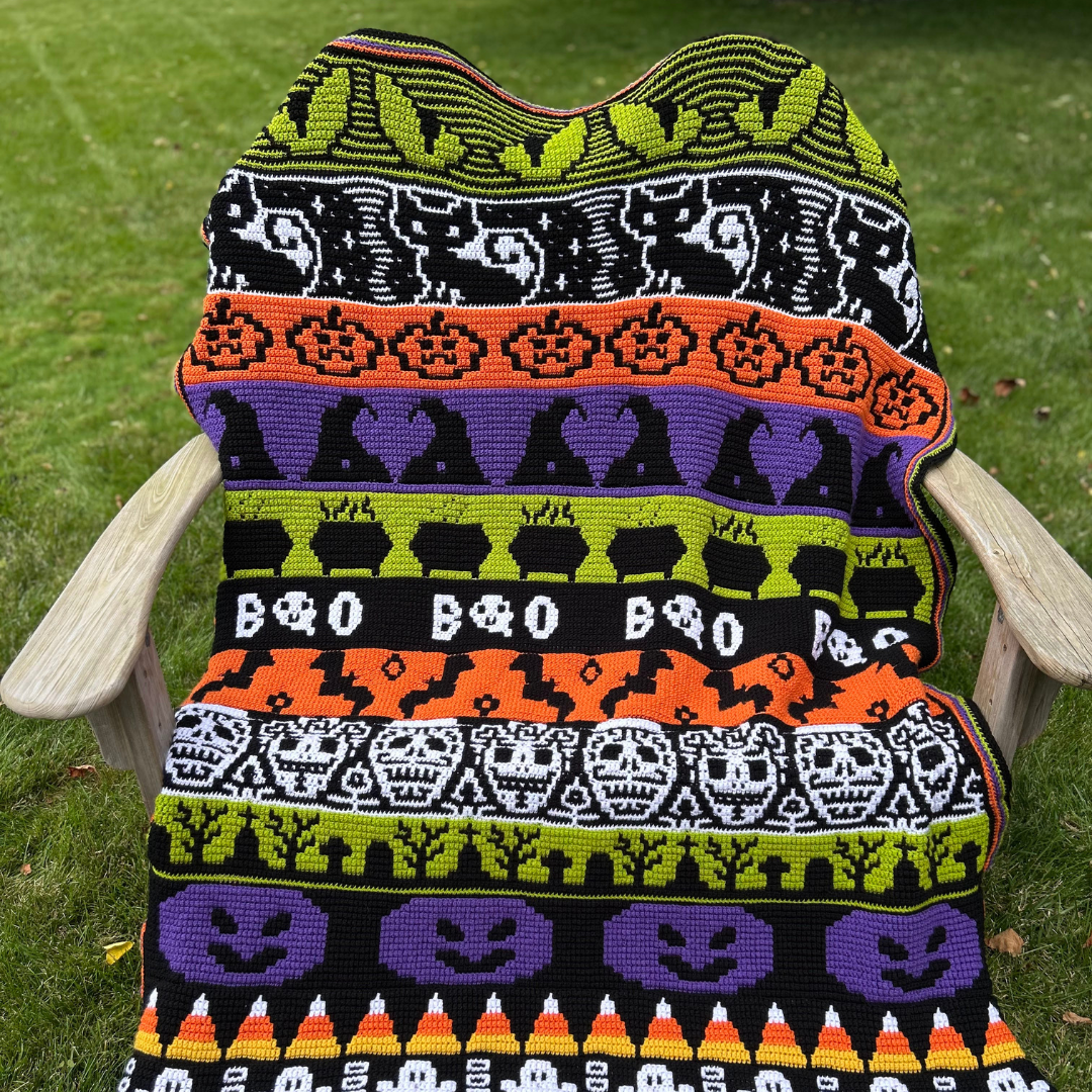 Halloween Mosaic Crochet Blanket Pattern eBook  thumbnail