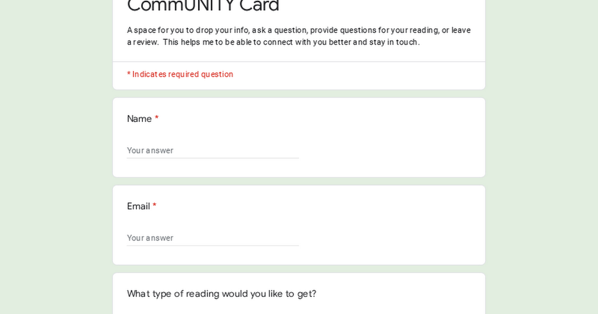 CommUNITY Card---Let's connect! thumbnail