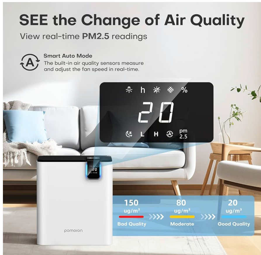 White Air Purifier for Home Large Room Up to 2500Ft² thumbnail