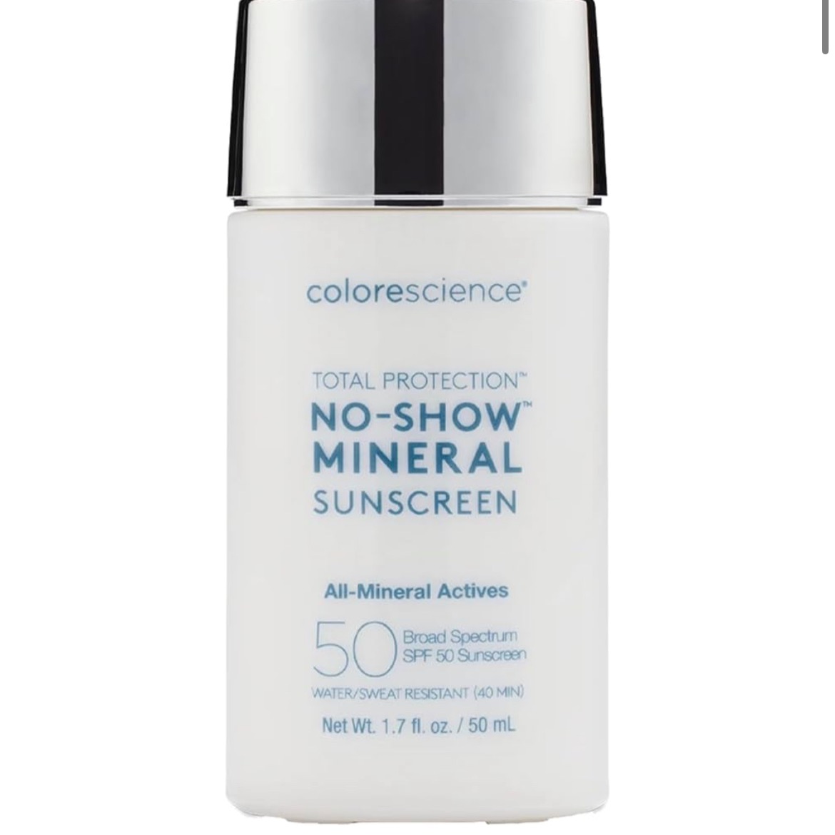 Colorescience Total Protection No-Show Mineral Sunscreen SPF 50, 1.7oz, 100% Invisible all-mineral sunscreen for all skin tones & types : Beauty & Personal Care thumbnail