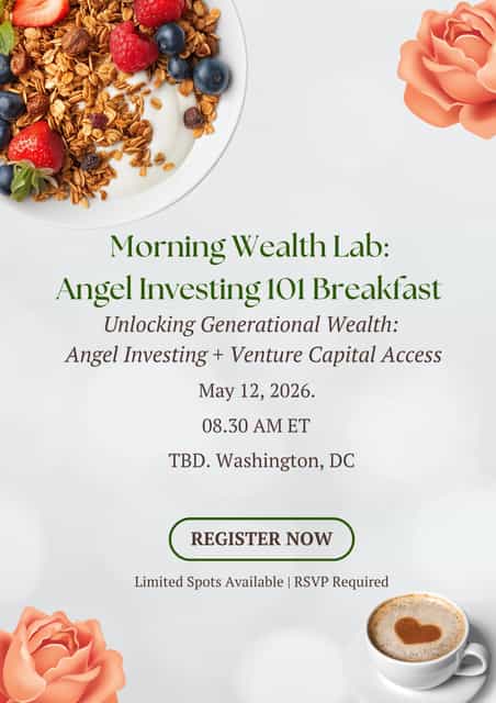 Morning Wealth Lab: Angel Investing 101 Breakfast. | Fictive Ventures | Tue, May 12, 2026 thumbnail