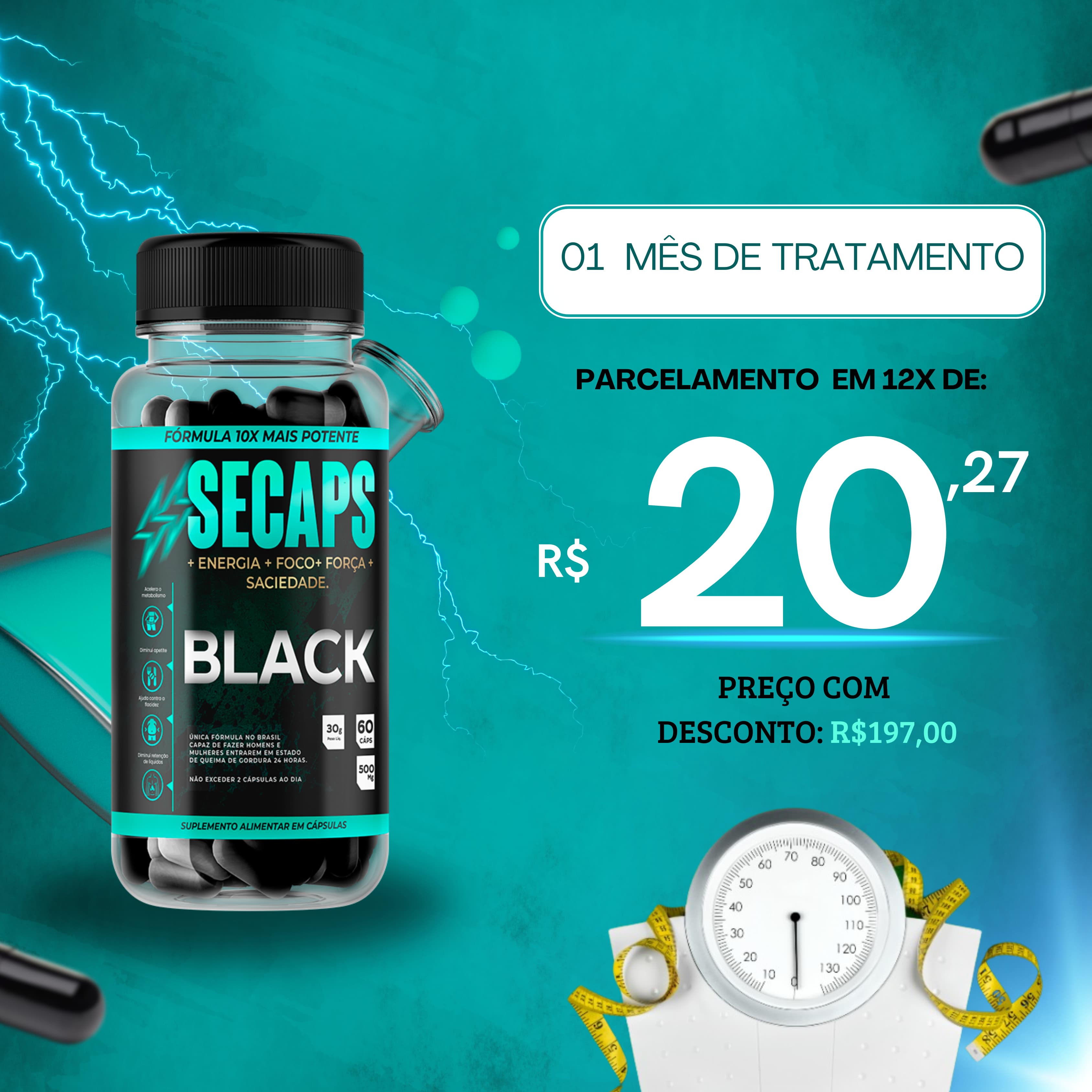 SECAPS BLACK - TRATAMENTO 01 MÊS thumbnail
