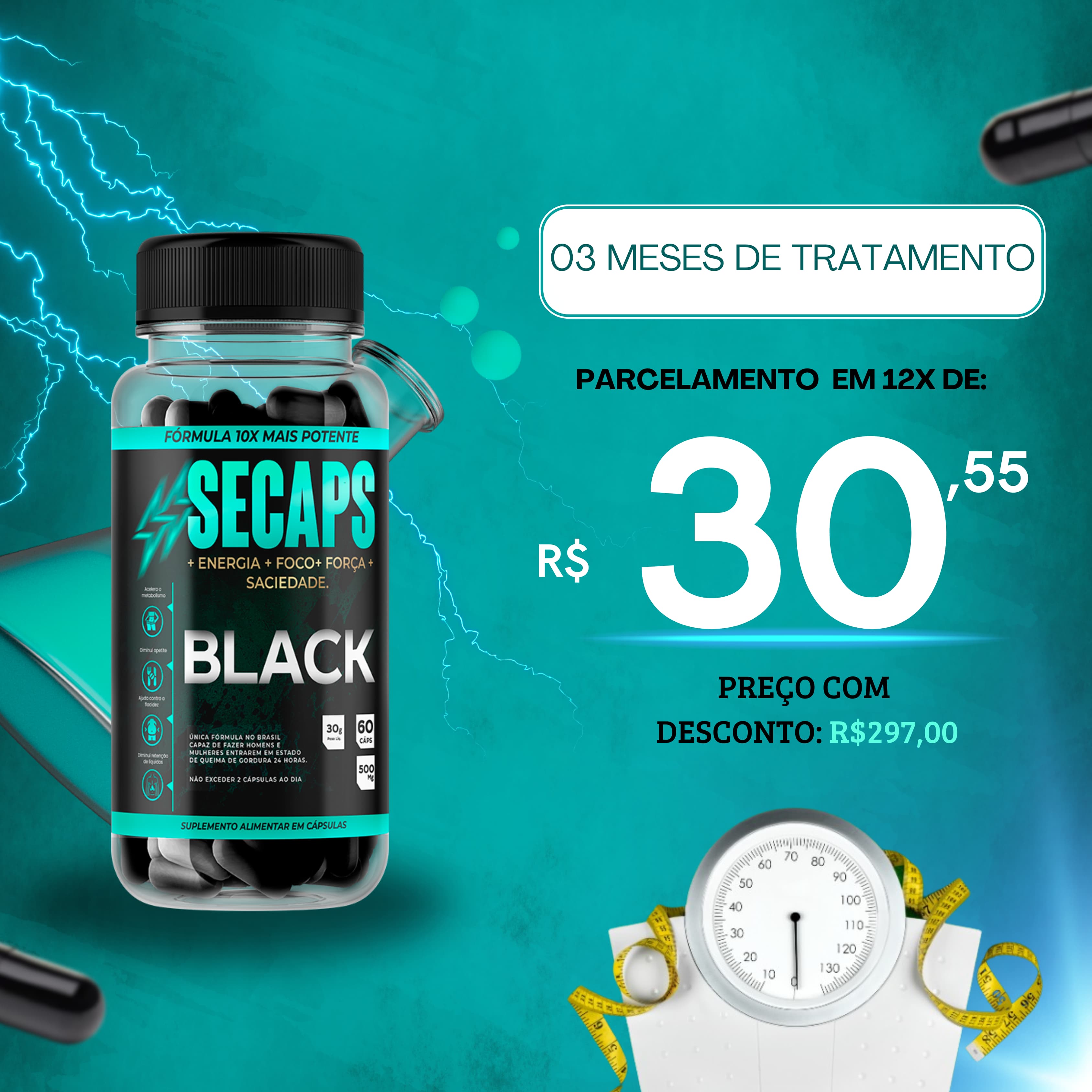 SECAPS BLACK - TRATAMENTO 03 MESES thumbnail