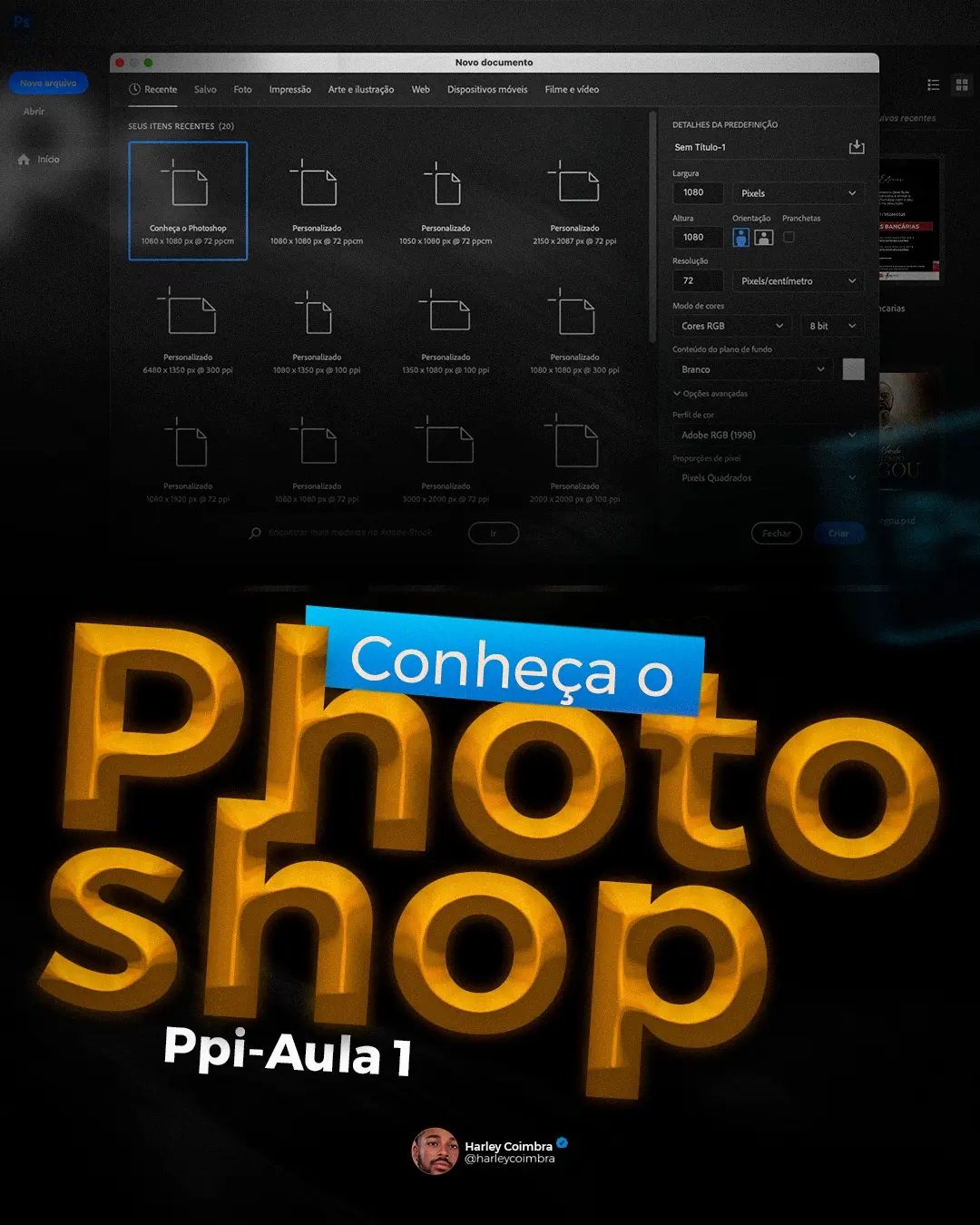 Nova aula disponível hoje! Ppi1 Faça já a sua inscrição.