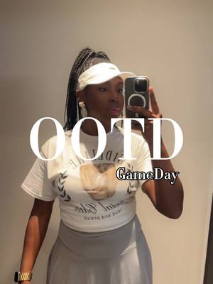 Visor: Lacoste  Earrings: The Carrington Collection Boutique (follow on fb)  T-shirt: RLB Creations (follow on fb)  Skir