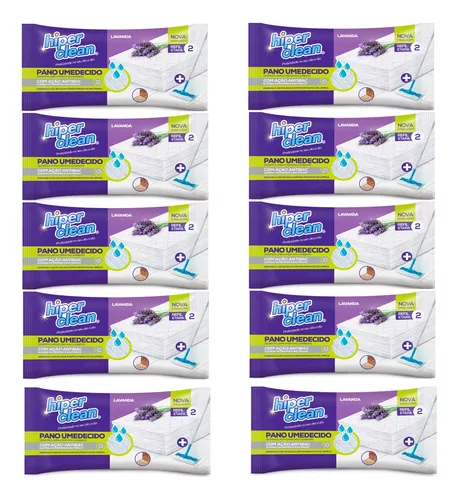 Kit 10 Pacotes Pano Refil Umedecido Hiperclean Mop  thumbnail