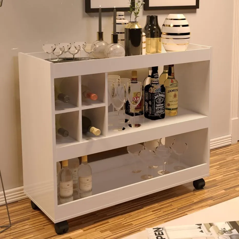 Aparador Bar Buffet Para Sala Com Adega E Rodízios 4050 - Várias Cores thumbnail