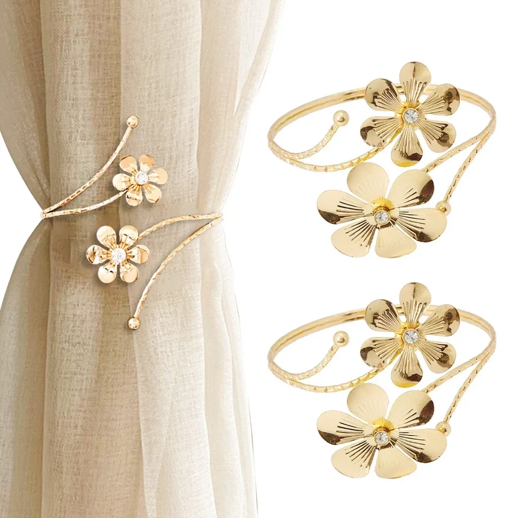 KIT2 Metais Anel Fivela Fixo Para Cortina Borboleta e Flor thumbnail