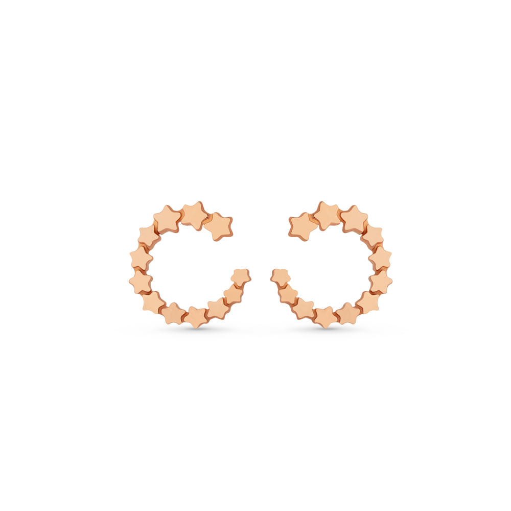 Brinco Argola Life Star IV em Prata 925 com Banho de Ouro Rosé 18k, 15,8 mm thumbnail