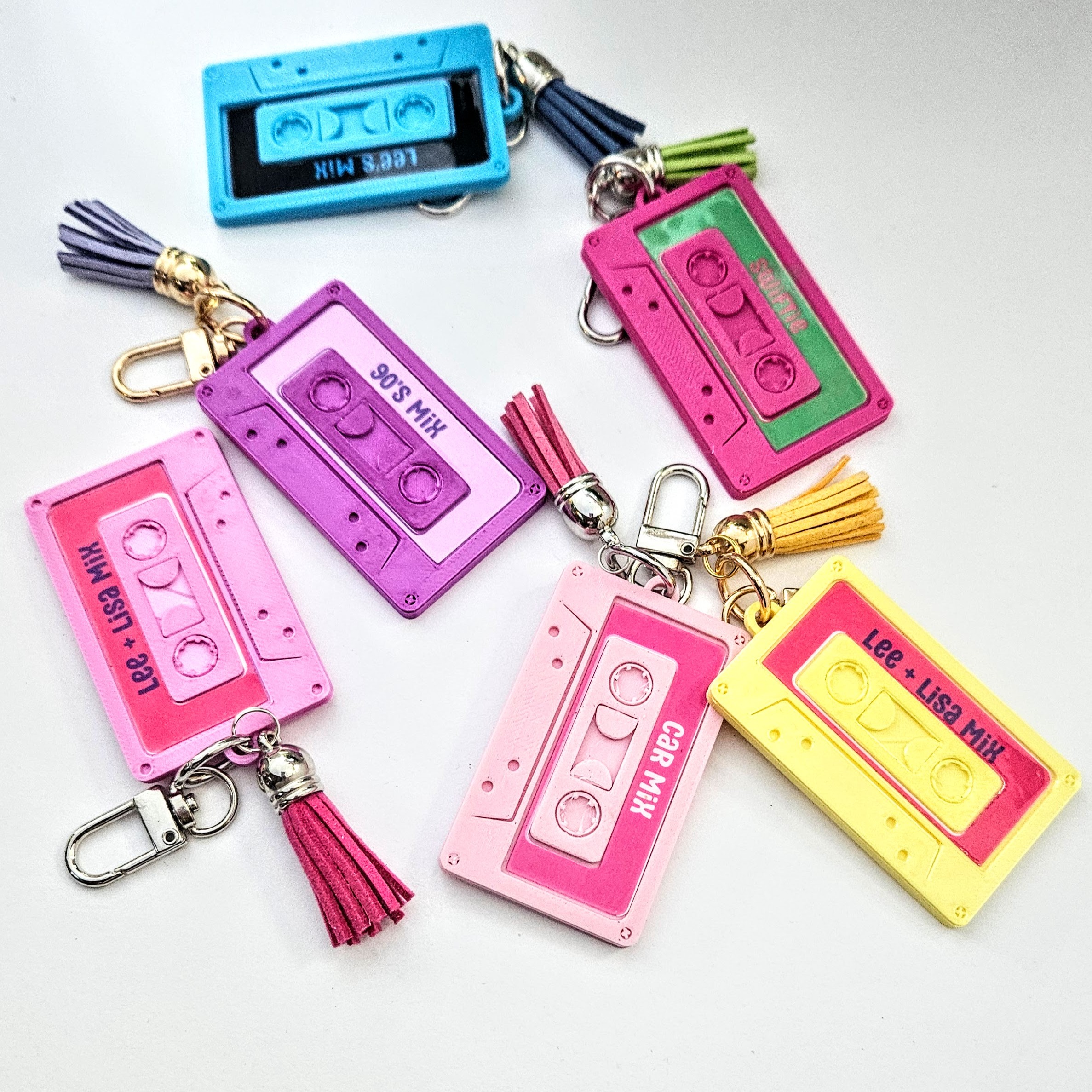 Custom Retro Cassette Tape Keychain thumbnail
