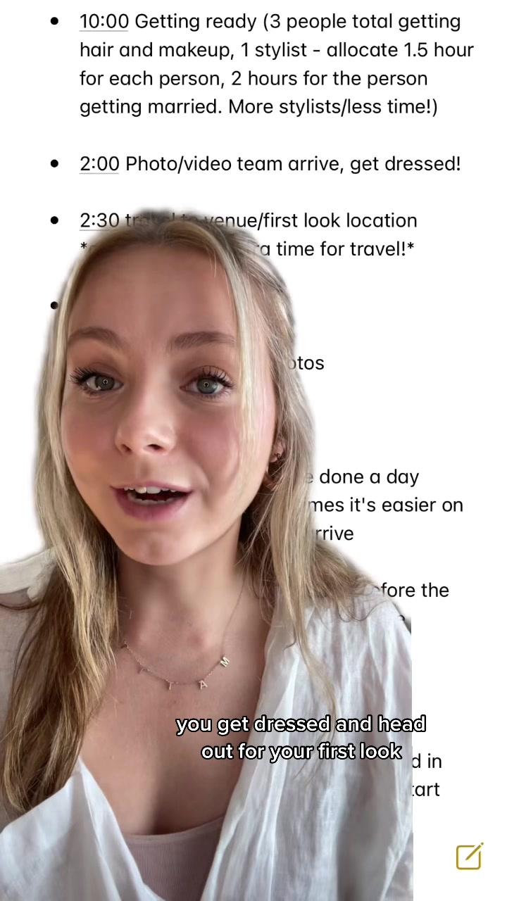 here is a typical wedding day timeline for any engaged couples out there! we ALWAYS add in plenty of buffer time because