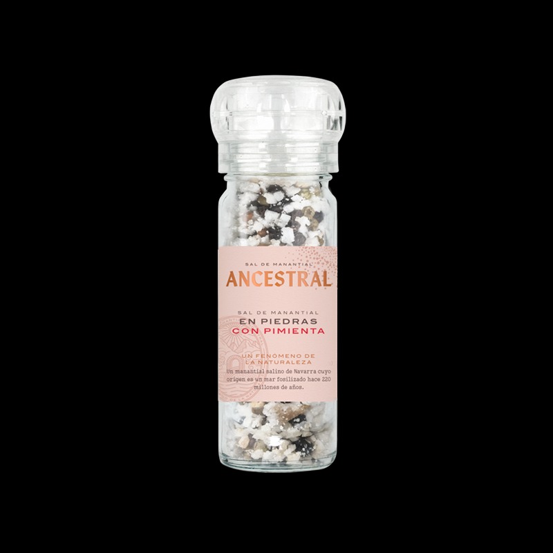 Piedas de Sal con bolas de Pimienta Negra, 90g. Sal de Manantial 100% Natural. Sin Aditivos. Origen Pirineo Navarro. Molinillo Gourmet de Sal con Pimienta : Amazon.es: Alimentación y bebidas thumbnail