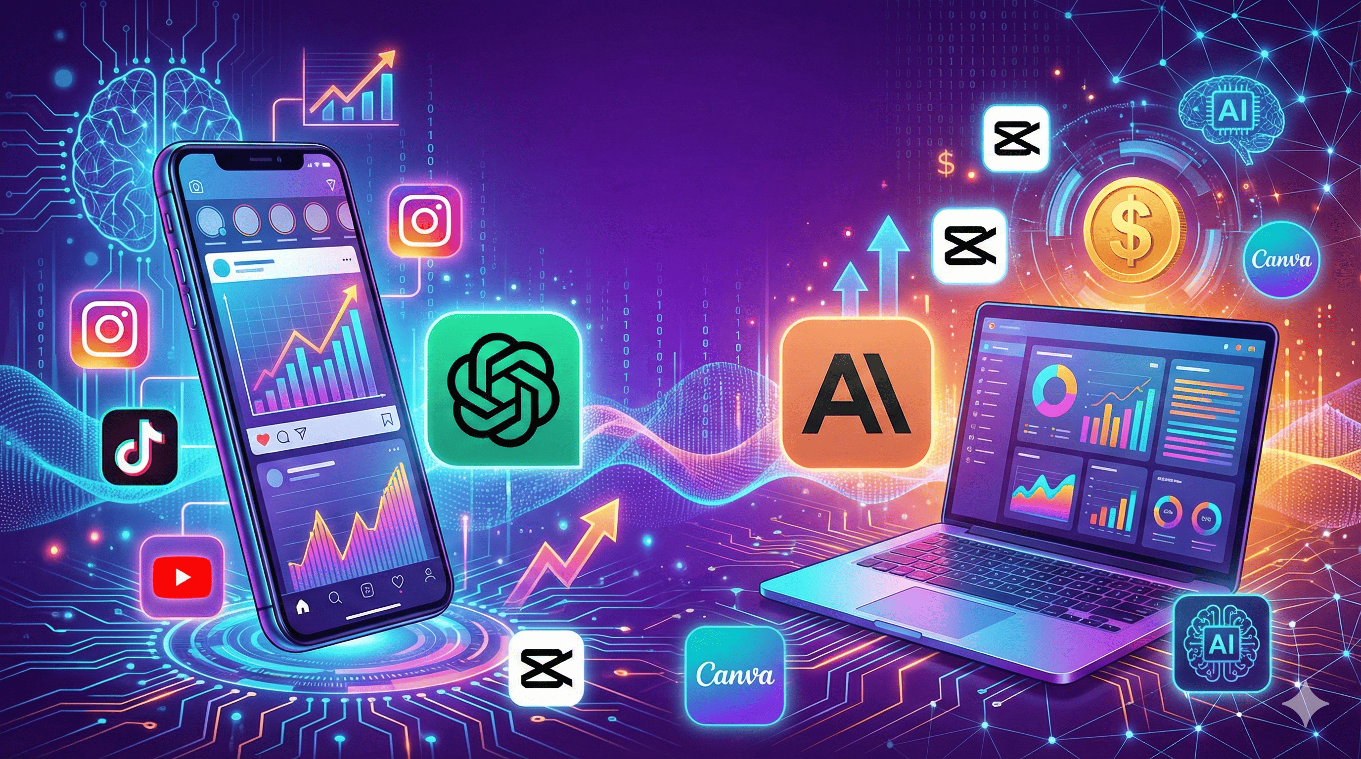 Ferramentas de IA para deixar suas redes sociais com aparência profissional e te ajudar a lucrar muito a partir do zero. thumbnail