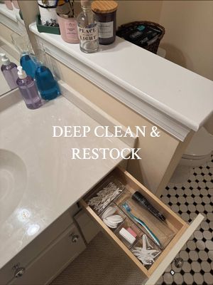 Deep cleaned, restocked, and ready to go 😎🧼🧹 #bathroomreset #deepclean #cleantok #motivation #cleaninginspo #asmr #organ