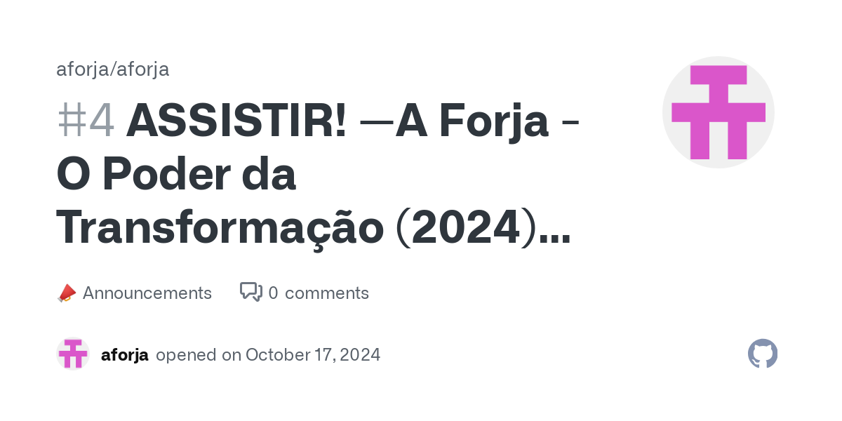 ASSISTIR! —A Forja - O Poder da Transformação (2024) Filme Completo Dublado e legendado em portugues · aforja/aforja · Discussion #4 thumbnail