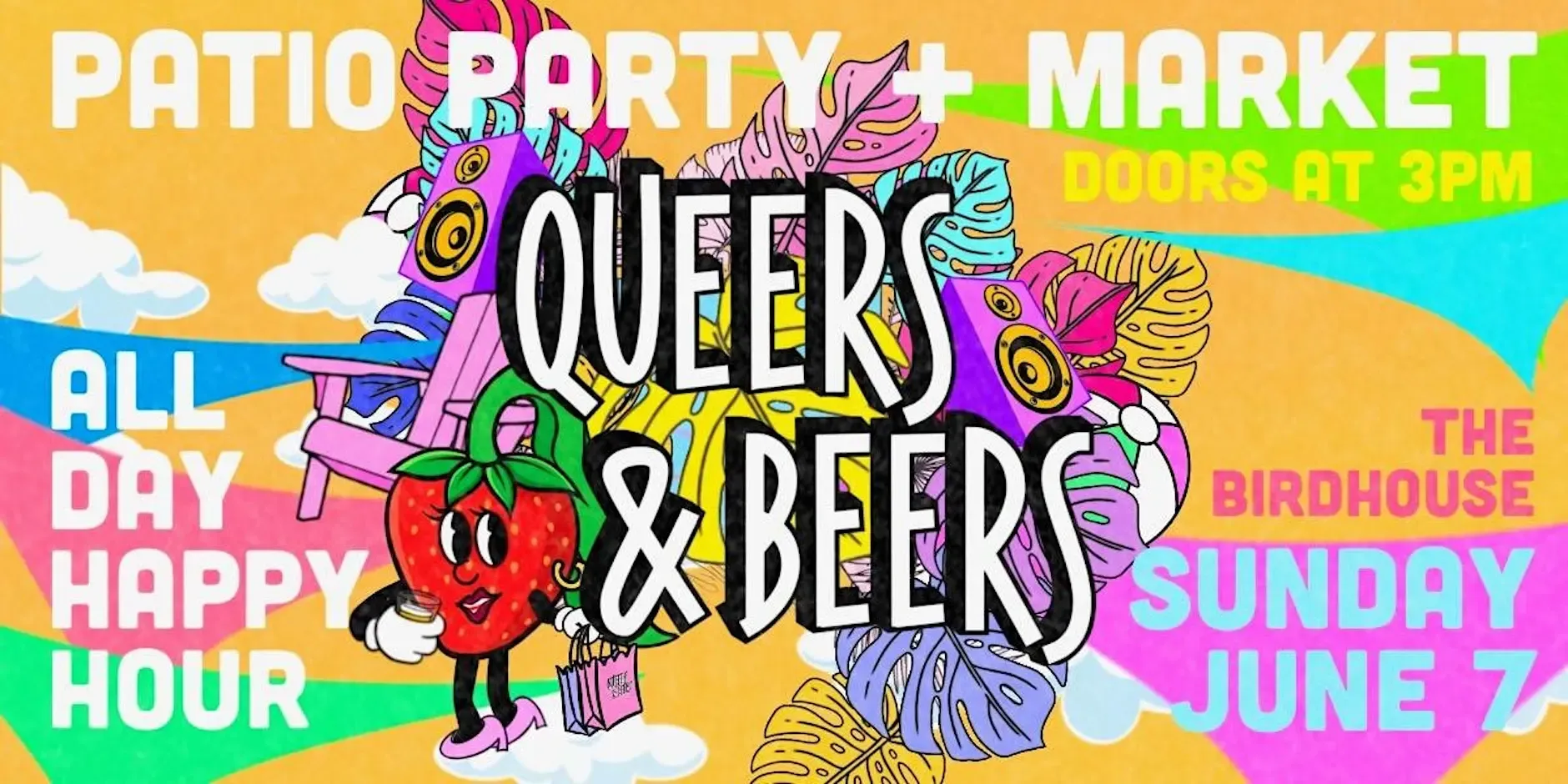 JUNE 7 – QUEERS & BEERS ~ Sunday Patio Party + Market thumbnail