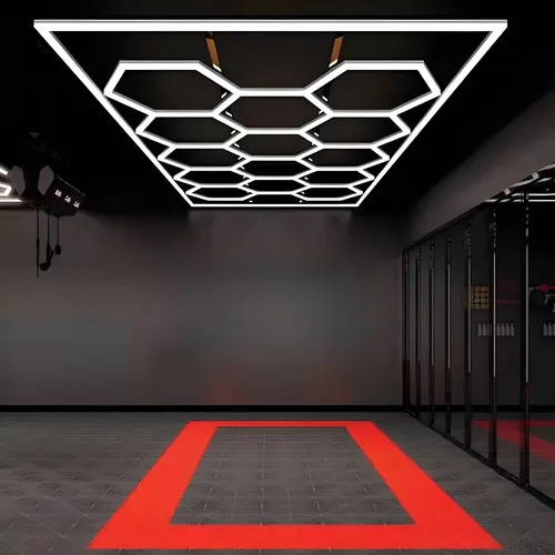 ▶ Iluminação Led Hexagonal Colmeia 14 Células Branco Frio 6500k Teto Parede Oficina Barbearia Estética Salão Sigma Tools 127/220v thumbnail