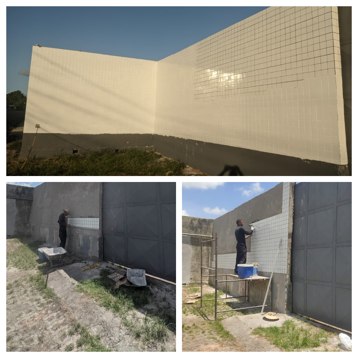 Revestimento do muro do portão de serviço - Já executado thumbnail