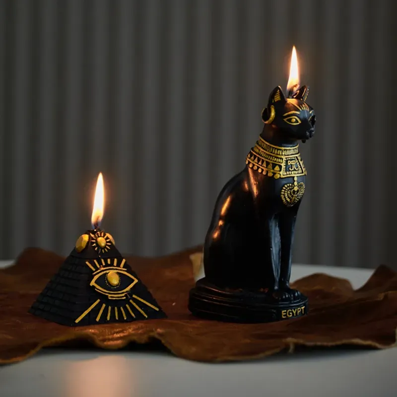 Egyptian Pyramids Black Cat Candle thumbnail