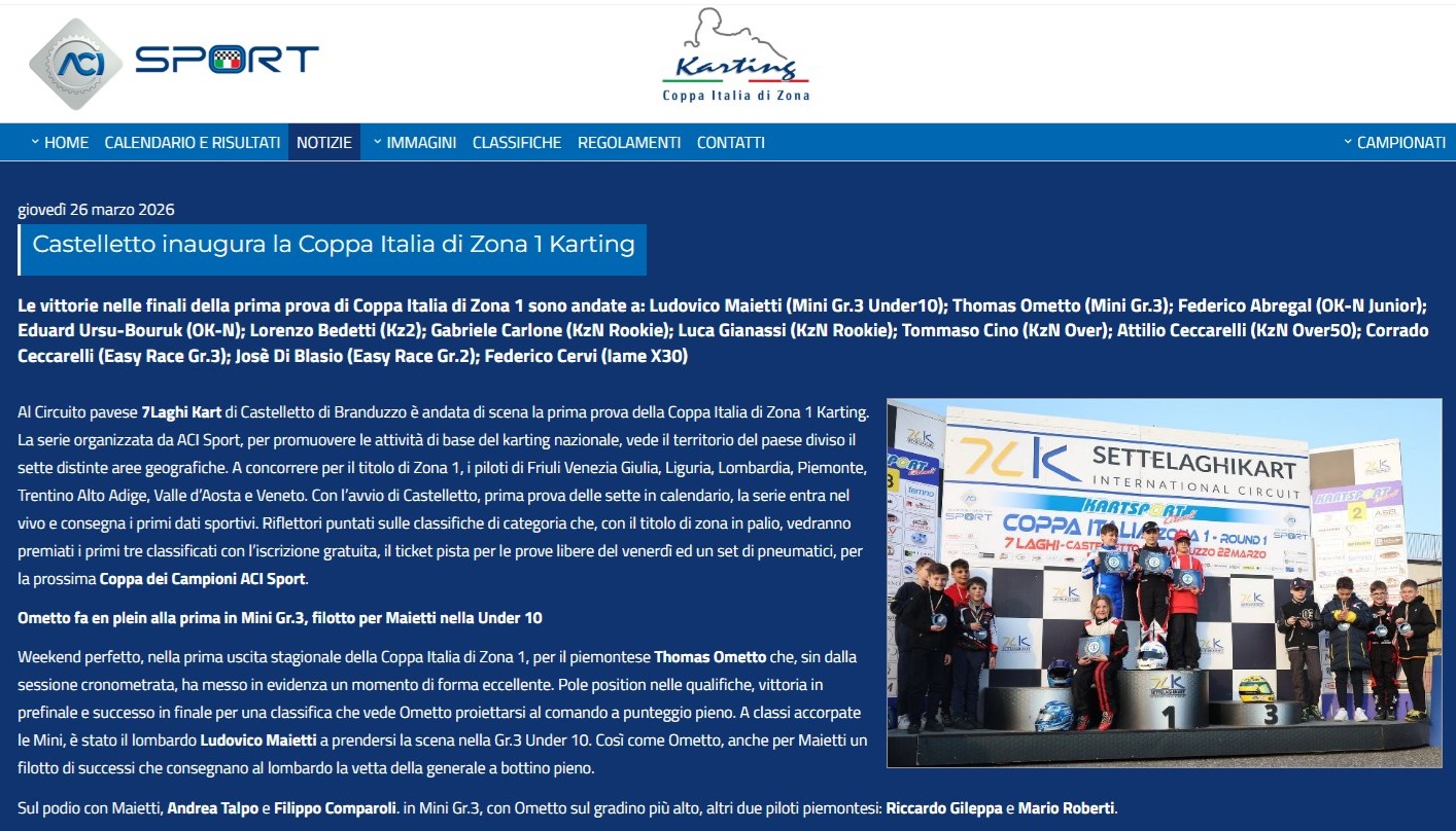 Altro articolo che parla dei Nostri successi. thumbnail