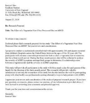 Research Proposal: The Effect of a Vegetarian Non-Ultra Processed Diet on Children with ADHD thumbnail