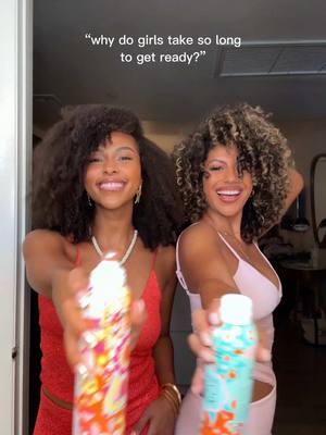 The curly duo that’s always late 💁🏾‍♀️💁🏽‍♀️😂➰ @Kristina Manners  #curlyhair #curlyhairstyles #type3hair #type4hair #curl