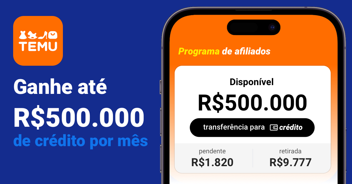 Programa de Afiliados da Temu: Ganhe até R$500.000 por mês thumbnail