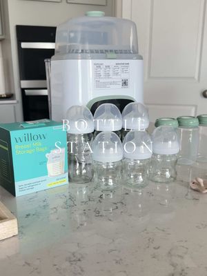 All the bottles are clean!! 🫧 🍼 This was an eventful day of cleaning and sterilizing everything for baby boy 👼🩵 @Momcozy