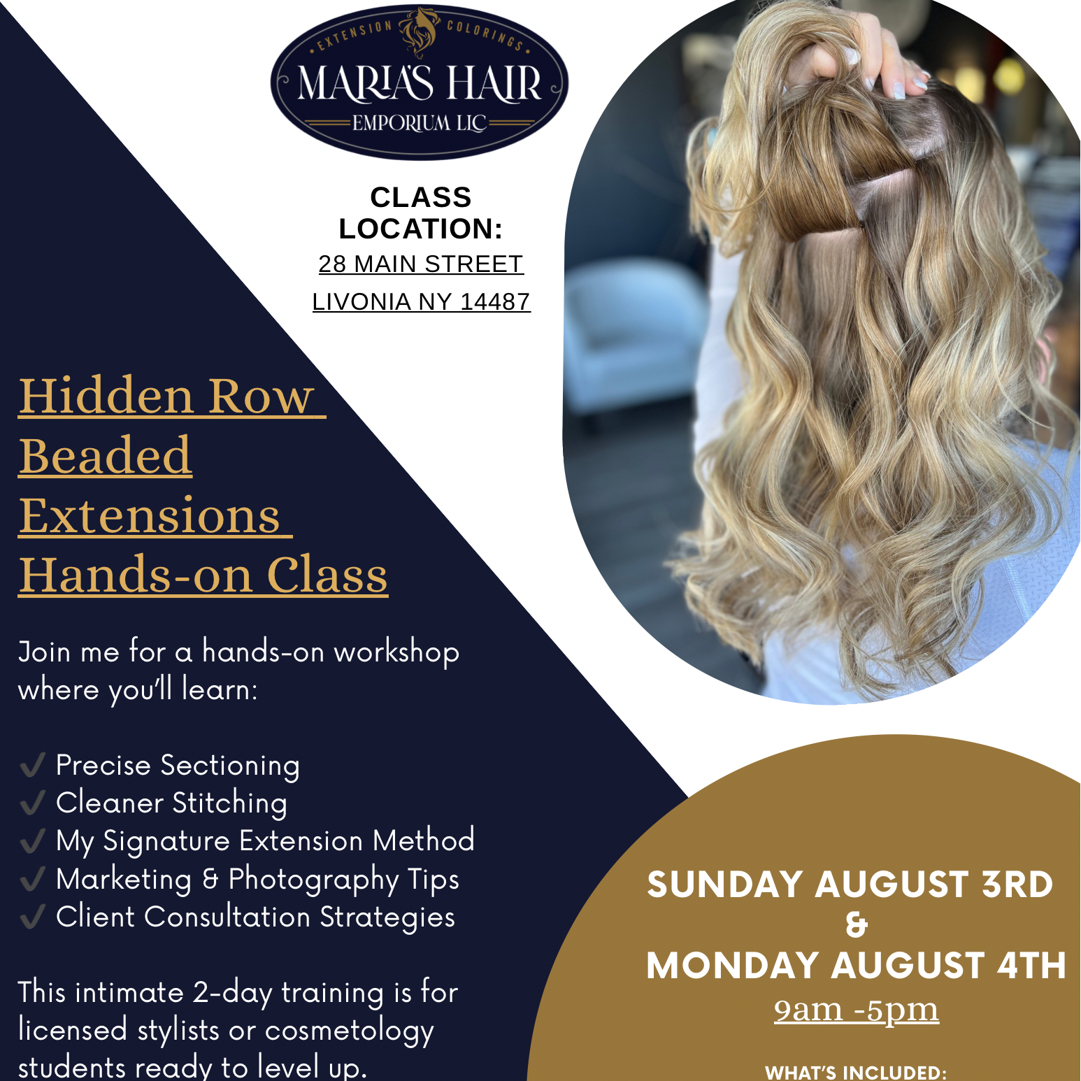 Aug 3rd & Aug. 4th Hidden Row Beaded Extensions Class Registration  thumbnail