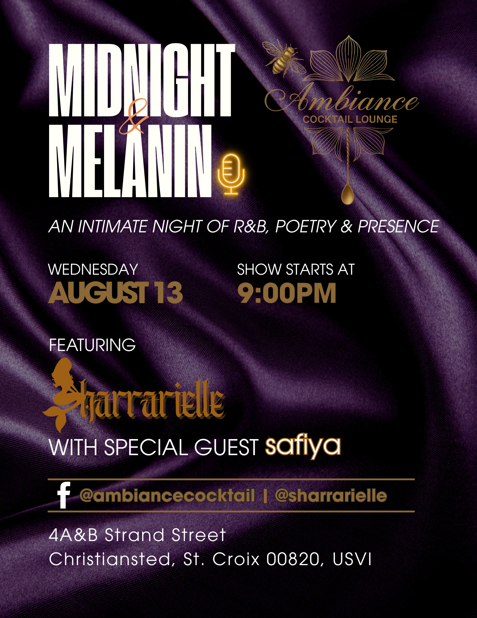 Ambiance Cocktail Lounge Music & Poetry Night Flyer thumbnail