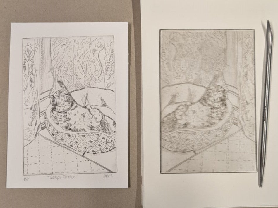 Introduction to Drypoint Printmaking (1-day or 3-day workshops) | Let The Cat Go Fine Art and Craft Studio thumbnail