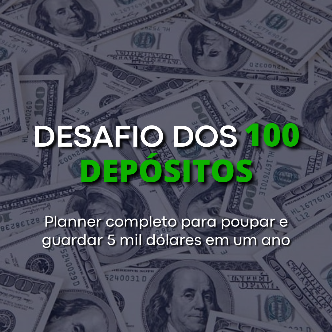 Desafio dos 100 Depósitos em Dólar - Planner completo para guardar 5 mil dólares thumbnail