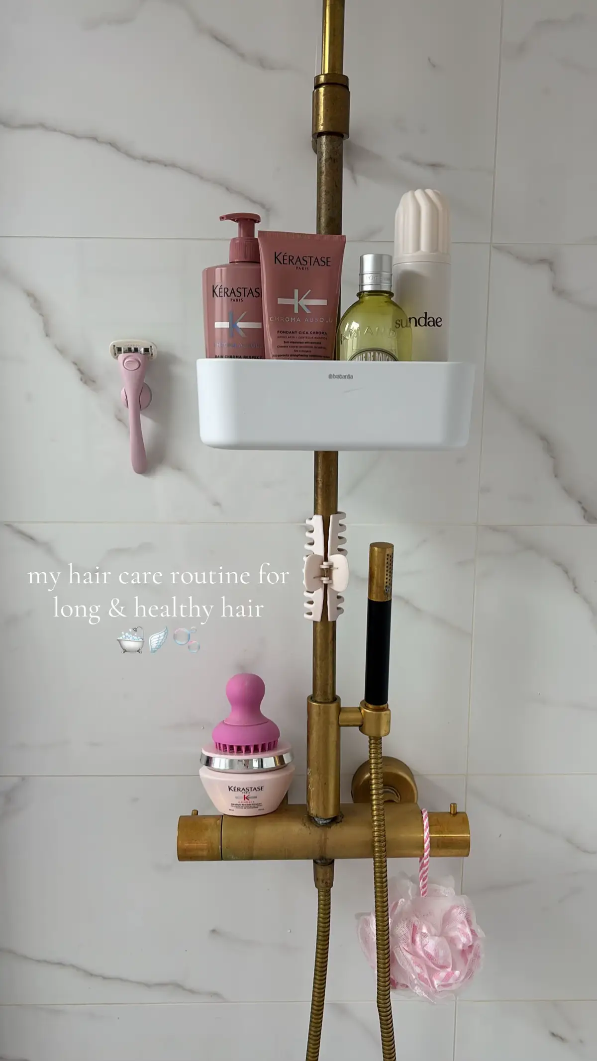 my hair care routine for long and healthy hair ✨🪽🛁🫧 #haircareroutine #haircaretips #longhair #girlssupportgirlss #girlto