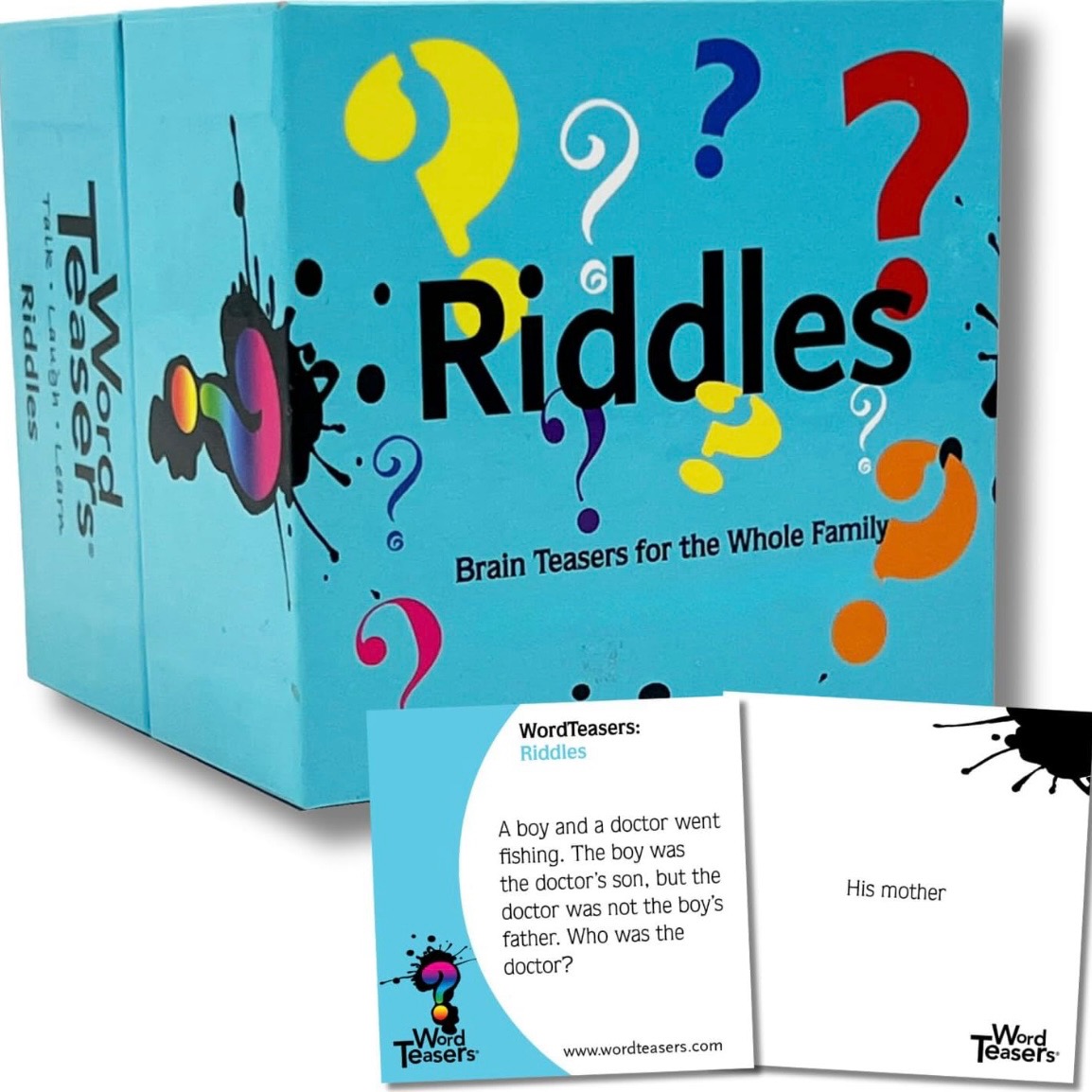 RIDDLE GAME - Fun & Funny Brain Teaser Puzzles - Great Card Game for Kids/Fun Travel Game - 150 Riddle Cards : Toys & Games thumbnail