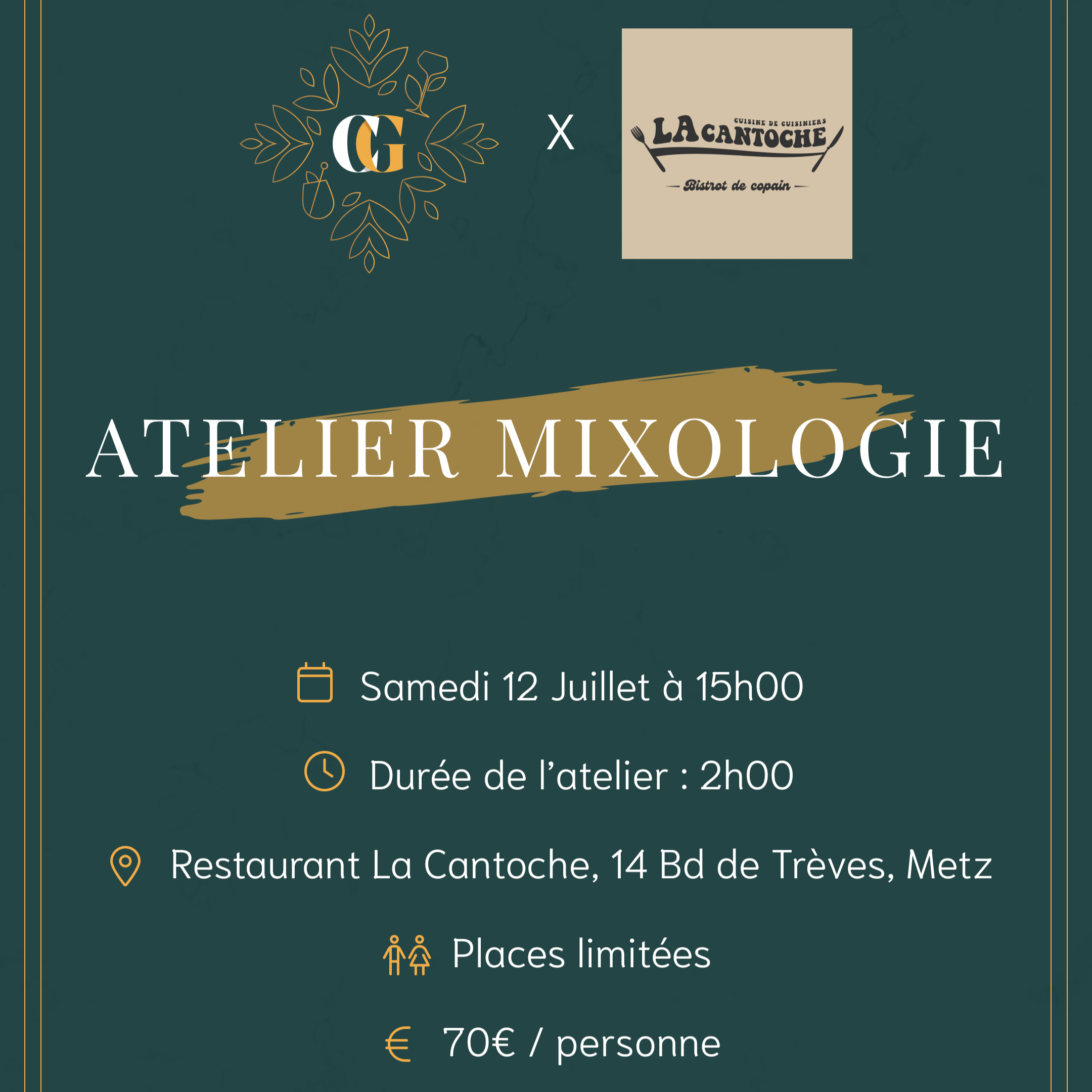 Atelier 12/07 à 15h00, restaurant La Cantoche, Metz thumbnail