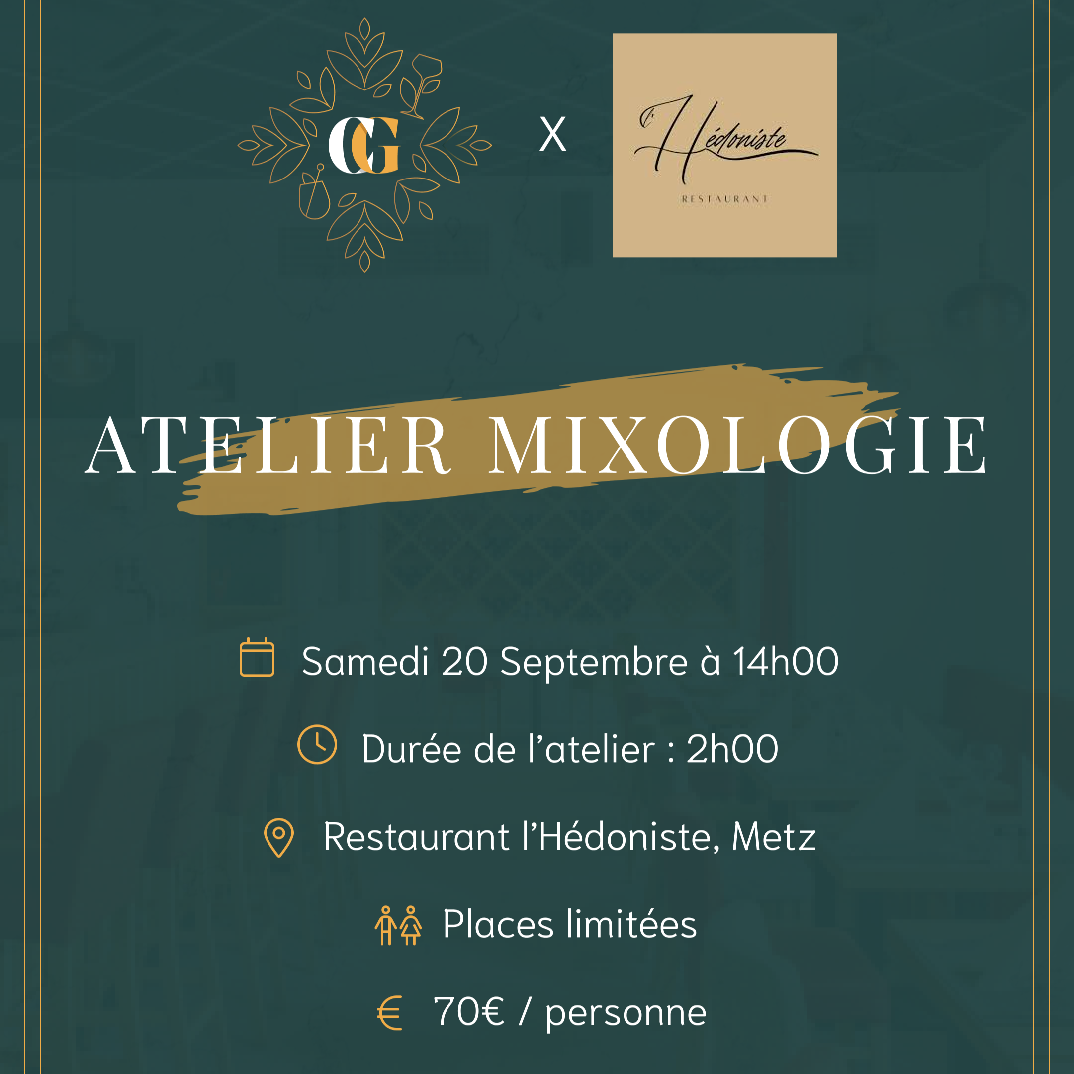 Atelier 20/09 à 14h00, restaurant l'Hédoniste, Metz thumbnail