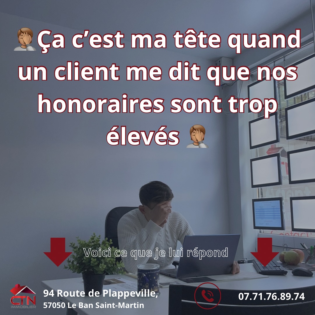 🤯 Ça c’est ma tête quand un client me dit que nos honoraires sont trop élevés 🤯

💰 Du mal à cerner les frais d’agence ?
