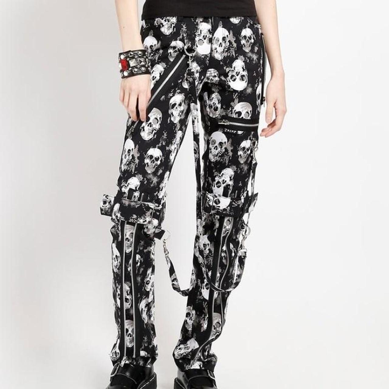 Tripp NYC black and white skull pants | Depop thumbnail