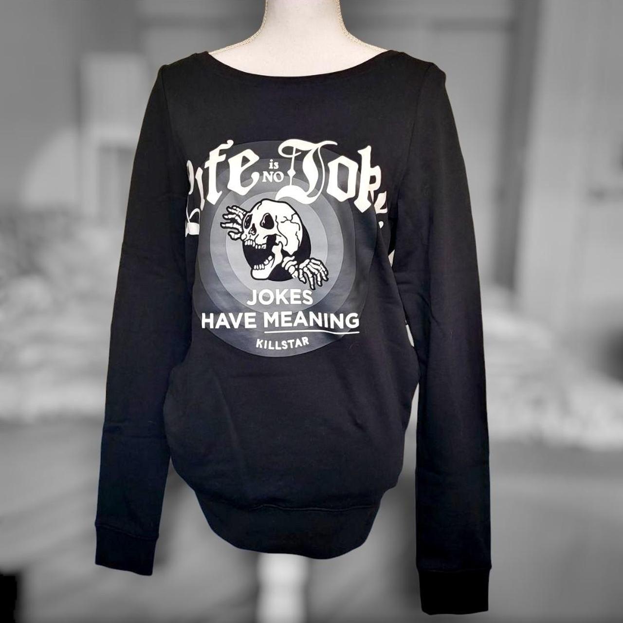 Black & white Killstar long sleeve sweatshirt top | Depop thumbnail