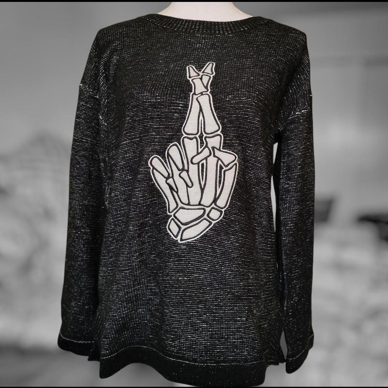 Black, grey & white skeleton patch | Depop thumbnail