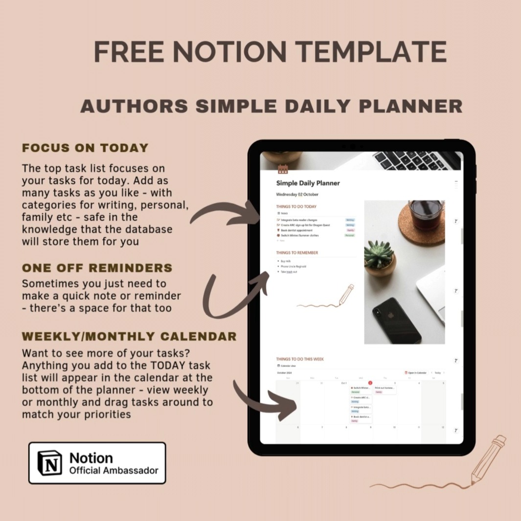 FREE NOTION TEMPLATES FOR AUTHORS thumbnail