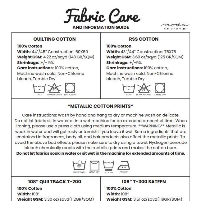 Moda Fabric Care Guide Free Digital Download: 😊
Your free Fabric Care Guide is courtesy of the kind folks at @modafabric