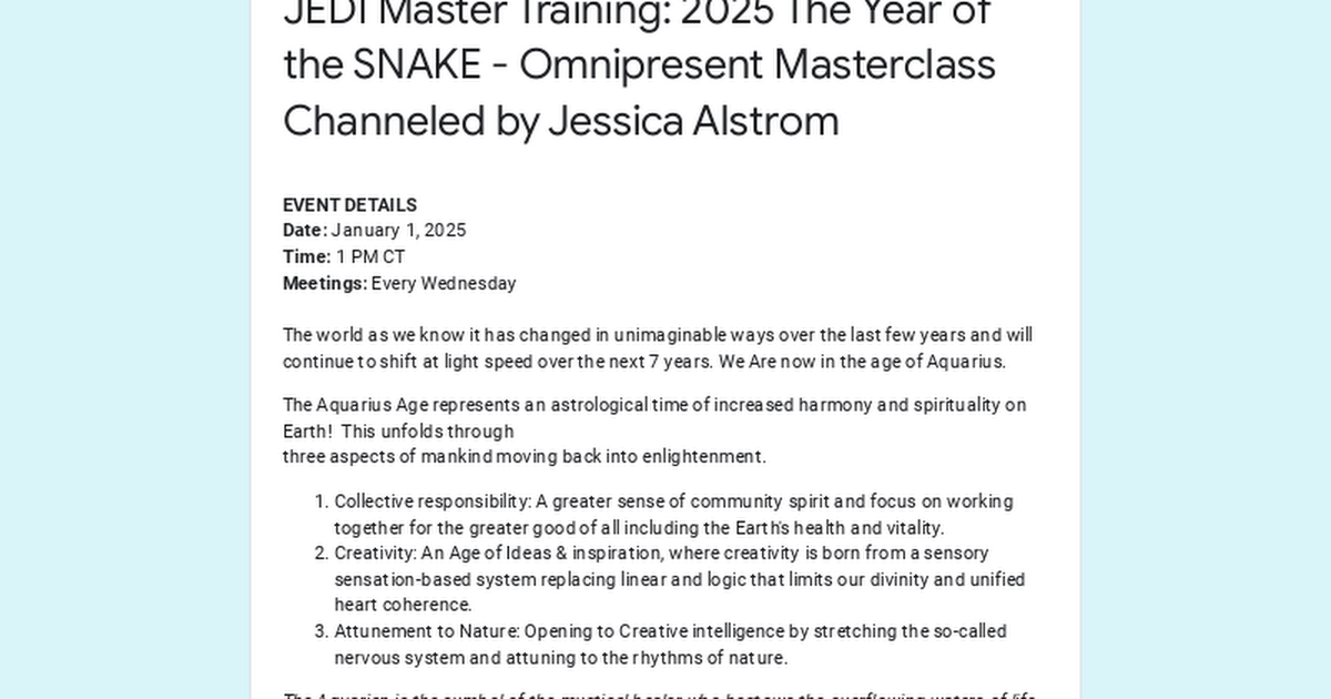 JEDI Master Training: 2025 Masterclass Registration Open - Click to Read More thumbnail