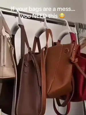 Link in Bio ⬆️ This simple hanger organizes all your handbags in seconds. No more cluttered closet 🙌  #tiktokmademebuyit