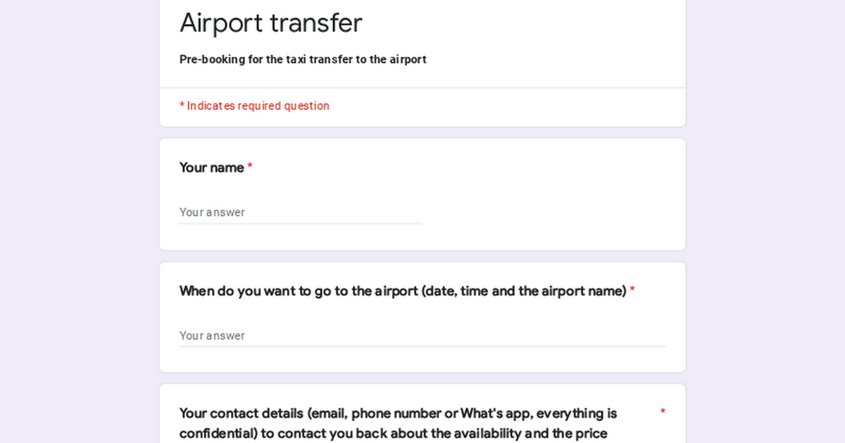 Airport transfer thumbnail